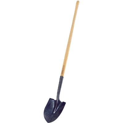 China High Quality Pointed Hardwood Handle Garden Shovel Round Wooden Handle Farm Shovel Soft Lawn Care for sale