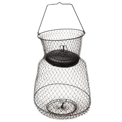 China Galvanized Collapsible Fish Float Basket Shrimp Trap Net Fishing Cage for sale