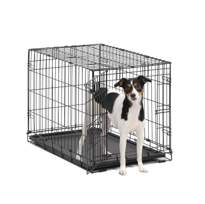 China Breathable Simple Dog Crate Dog Cage Puppy Door Indoor Outdoor Outdoor With Tray Pan for sale