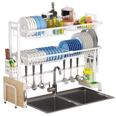 China Sustainable Detachable Design 2 Tier Over Sink Dish Rrying Rack Kitchen Organization Storage Racks And Rack Dish Drainer Racks For Counter for sale