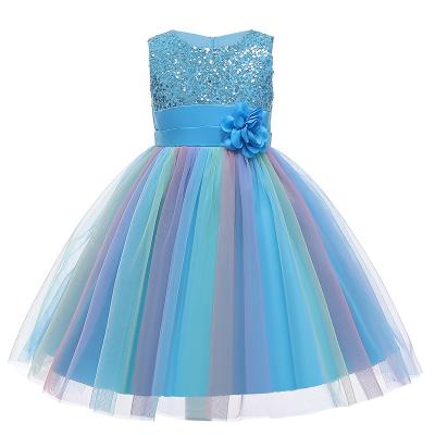 China Breathable Princess Girl Dress Gauze Wedding Dress Flower Baby Girl Sequin Tutu Girl Performance Party Dress for sale