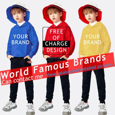 China Custom Wholesale Children's Clothing Boys Casual Hoodie Jogging Pants 2 Piece Sets for sale