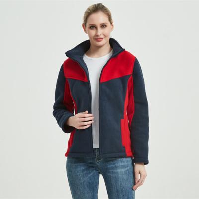 China Custom Rogue New Style Windproof Navy And Red Panel Fleece Jacket for sale