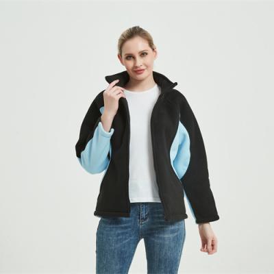 China Wholesale Warm Black Fleece Jacket Winter Windproof Blue Double Panel for sale