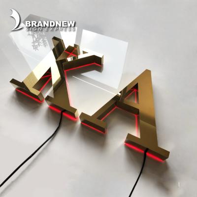 China Suitable for long-term work and easy installation 3D Stainless Steel Wall Channel Letters Metal Sign Alphabet Gold Letters for sale