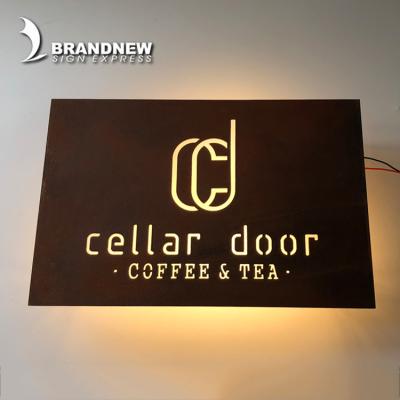 China China OEM Design Customize Wall Metal Decor With Etching Stainless Steel Sign for sale