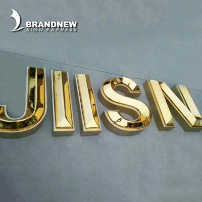 China Suitable for long term work and easy installation Waterproof Outdoor Vacuum Shaped Chrome Finish Led Letter Signs Acrylic Store Name Board for sale