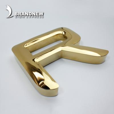 China Waterproof Factory Outlet Titanium Plating Metal Letter And Number Engraving Metal Letters for sale