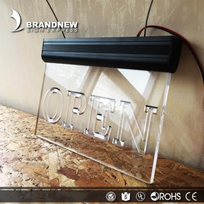 China New style factory price waterproof blue lighting restaurant acrylic open led sign customized shape for restaurant open led sign for sale