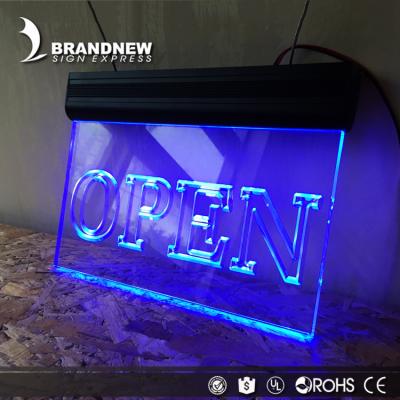 China The indoor and outdoor decoration for store/restaurant/house etc. OEM supply outdoor waterproof transparent acryilic open sign. bring for sale