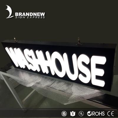 China The cheap outdoor hotel stainless steel letters sign etc. shopping mall gas station led acrylic light box for sale