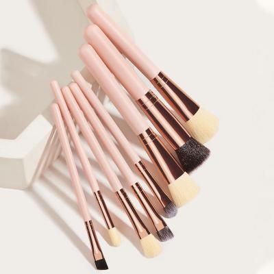 China Makeup Brush Set 2021 Cute Pink Eyeshadow Brush Kit Portable Private Nylon Base Hair Makeup Brush Set 8 Pcs for sale