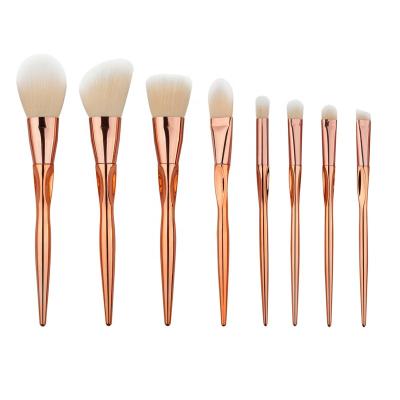 China Angular blush wholesale 8pc base yellow professional powder eyeshadow eyeliner high quality makeup blush brush set for sale