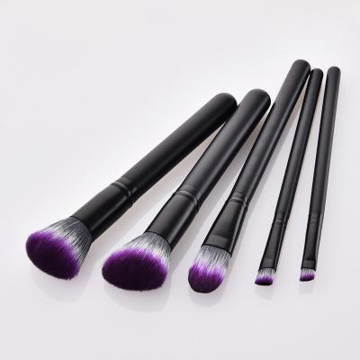 China Makeup brush set 2021 popular nylon hair purple white than black Bristle makeup brush set cosmetic brushes 5pcs for sale