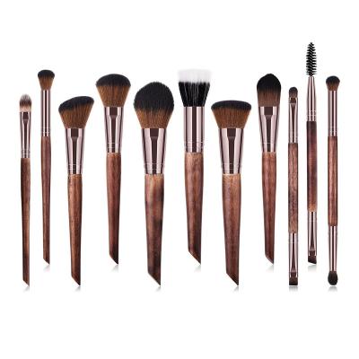 China China Supplier 11pcs Professional Best Wooden Makeup Brush Set Makeup Brush Set Synthetic Foundation Cosmetic Brush for sale