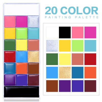 China Halloween Best Selling 20 Waterproof Colors The Professional Oil Paint Private Label For Body Makeup Face And Face Painting for sale