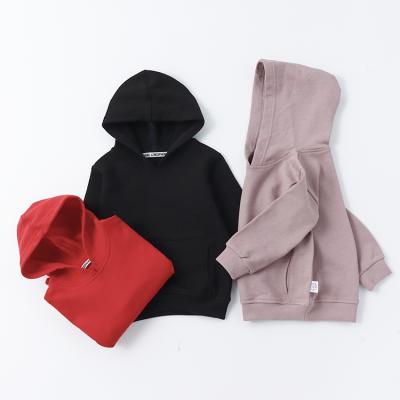 China OEM Anti-Shrink Kids Fashion Casual Plain Long Sleeves Pullover With Hood Cotton Hoodies for sale