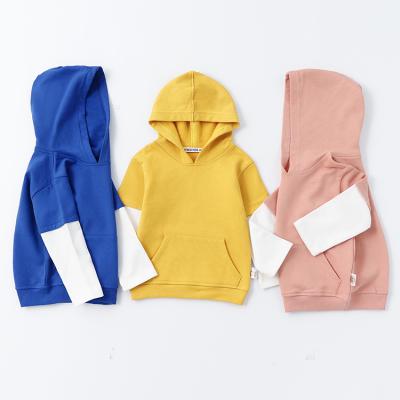 China OEM Anti-Shrink Kids Fashion Casual Contrast Color Long Sleeve Pullover With Hood Cotton Hoodies for sale