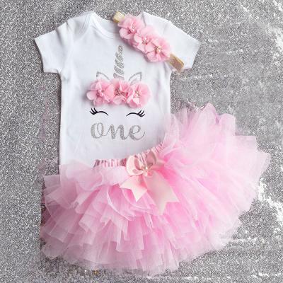 China Breathable Boutique Clothing Newborn Baby Girls Clothes Outfits Infant Toddler Boutique Girl Dress Sets for sale