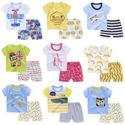 China Anti-wrinkle babies clothing sets clothes 100% cotton short sleeve summer clothes child unisex baby clothes set newborn for sale