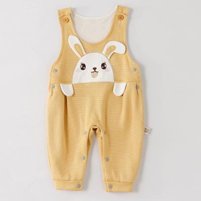 China 100% Cotton Infant Toddler Baby Boy Comfortable One-Piece Suspender Pants Overall Casual Cute Rabbit Baby Clothes Overalls for sale