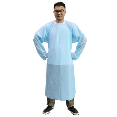 China Cleaning China Supply CPE Disposable Gown Oilproof Waterproof Long Sleeve Apron Thumb Loop Cuff for sale