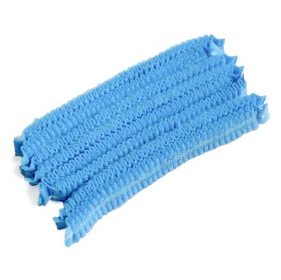 China Customized Viable Waterproof PP Strip Clip Cap Plastic Disposable PE Nonwoven Shower Cap for sale