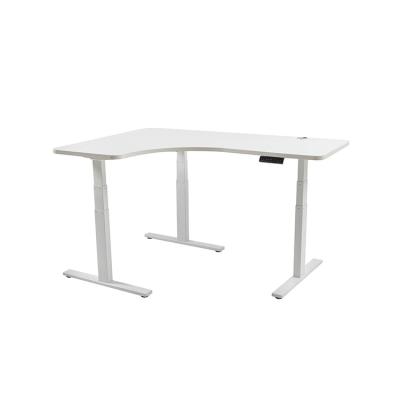 China (Height) Three Legs Three Motor Adjustable Electric Sit Stand Desk Corner View Desk for sale