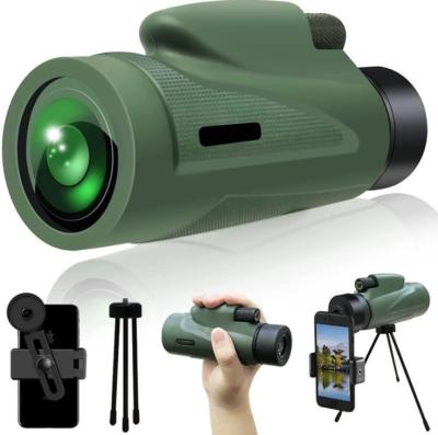 China New Big Green Monocular Eyepieces Life Waterproof High Power HD 1250 12x50 Telescope for sale