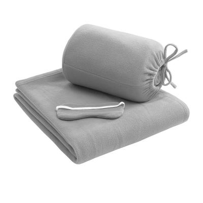 China Anti-pilling Finish Handle Design Fleece Top Covering Travel Blanket Anti-pilling Fleece for sale