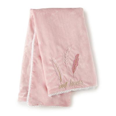 China Anti-pilling 100% Polyester Fleece Super Soft Pink Color Baby Blanket For Kids for sale