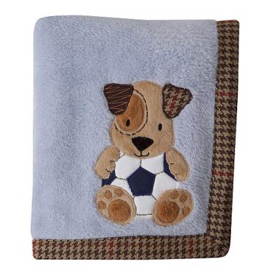 China High Quality Soft Touch Super Embroidery Anti-pilling Animal Pattern Baby Blanket for sale