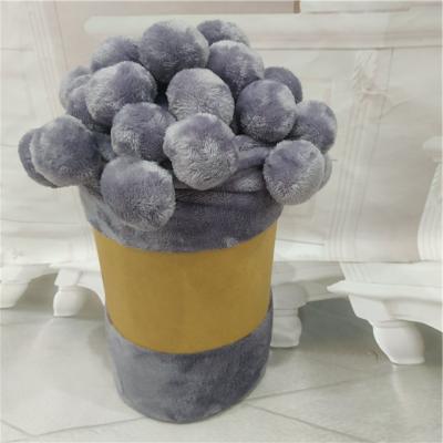 China Purple 100% Polyester Anti-pilling Flannel Fleece Blanket High Quality Pompom Blanket for sale