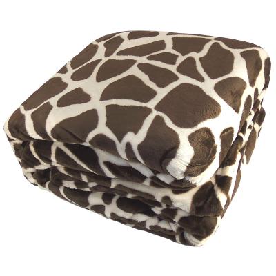 China Super Warm Solid Leopard Fleece Flannel Soft Anti-pilling Blanket for sale