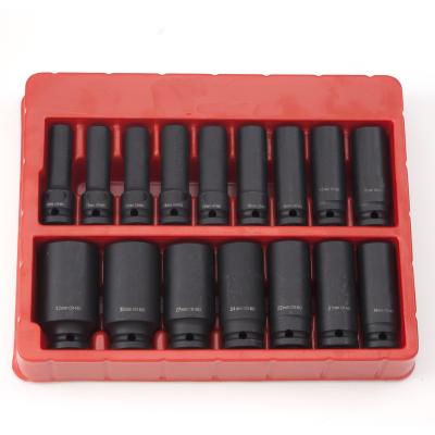 China 16pcs Large Wind Pneumatic Gun Sleeve Auto Repair Sleeve Combination Set For Mechanical Repair for sale