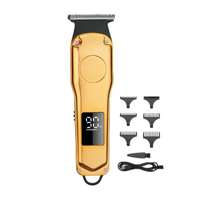 China Professional Metal LED Car Hair Trimmer Rechargeable Cordless Hairdresser Hair Trimmer Clipper for sale