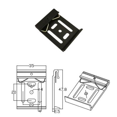 China Industrial aluminum alloy 35 wide and long hole metal electrical appliances rail guide buckle, guide rail hardware buckle, aluminum alloy guide rail buckle for sale