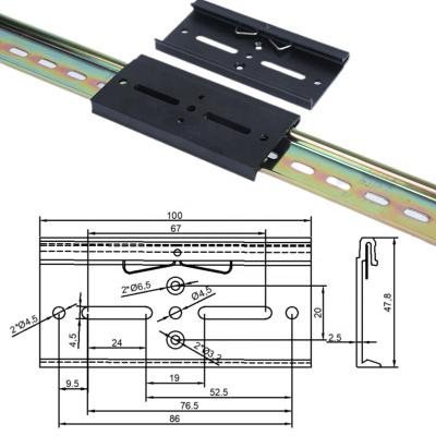 China Electrical Appliances Industrial Aluminum Alloy 100 Guide Rail Buckle Clip Solid State Relay Guide Rail Wide Buckle for sale