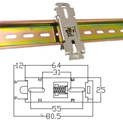 China Fixed DIN Position Epoxy Lumbar Rail Hole Fitting Foramen Rail Clamp Fasten Clip 35mm Din Guide Rail Buckle for sale