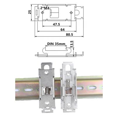 China Epoxy Din Rail Clip for 35mm Rail Solid State Relay Metal Rail Support Clip for sale