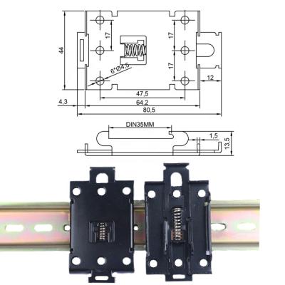 China Epoxy Solid State Relay Heat Dissipation Base Bracket R99-12 Guide Rail Fixing Bracket 35mm Guide Rail Fixing Clip for sale