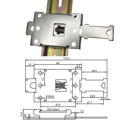 China Single-phase 35MM DIN buckle rail installation loop guide C45 solid state relay fixed clip for sale