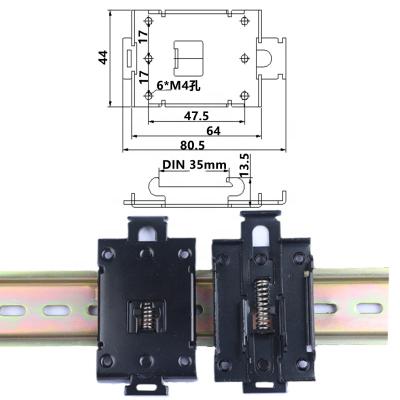 China Din Rail Epoxy Black Din Rail Single Phase SSR 35mm Loop Installation Guide Clip Bracket Solid State Relay Fixed Clip for sale