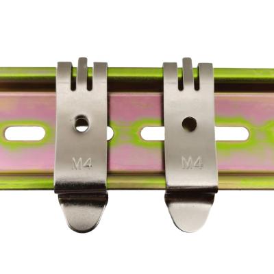 China Metal DIN Rail Buckle Plate Installation Bracket HS-F35 Rail Loop 35 mm Din Installation Fixing Bracket for sale