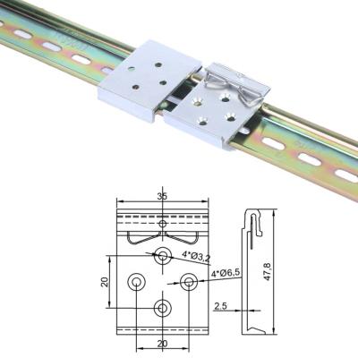 China Industrial Aluminum Alloy 35 Cross 4 Hole Aluminum Alloy Guide Wide Rail Loop Electrical Appliances Profile Buckle Guide Rail Fixing Clip for sale