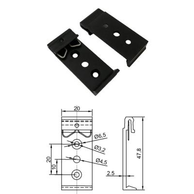 China Installed on 35mm DIN rail used for relative guide rail installation flange bracket, 35mm din guide rail installation aluminum buckle for sale