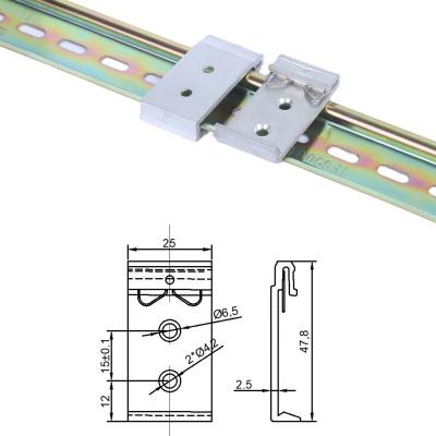 China Installed on 35mm DIN rail 15 hole spacingDIN guide rail buckle installation clip 35mm guide rail fixed installation guide rail bracketseat for sale