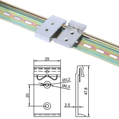 China Installed on 35mm DIN Rail C45Universal Din Rail Bracket Clip Snap, DIN Rail Buckle, Aluminum Alloy Slideway Clasp Bracket for sale