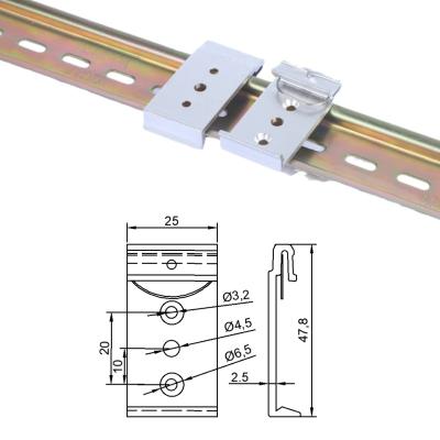 China Installed on aluminum din rail loop guide rail clip 35mm DIN rail installation clip 35mm din rail guide metal sleeve aluminum clip for sale