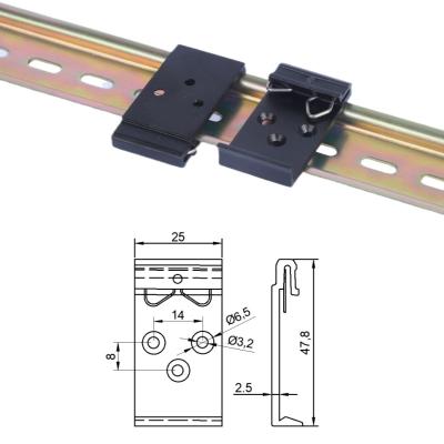 China Installed on 35mm DIN rail bracket accessories din rail bracket clip, DIN guide rail buckle attach clip for sale